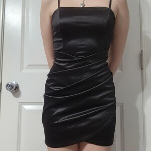Elegant Black Satin Dress